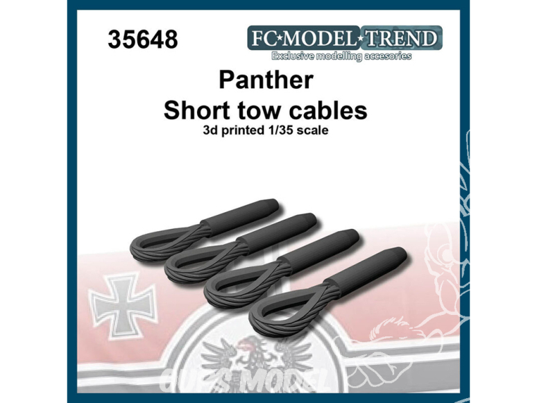 FC MODEL TREND accessoire résine 35648 Cable de remorquage court Panther A/D 1/35