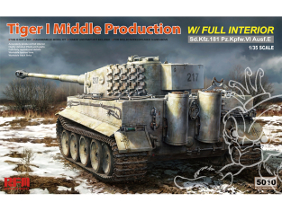 Rye Field Model maquette militaire 5010 PZKWF VI TIGER I (milieu de production) INTERIEUR COMPLET 1/35