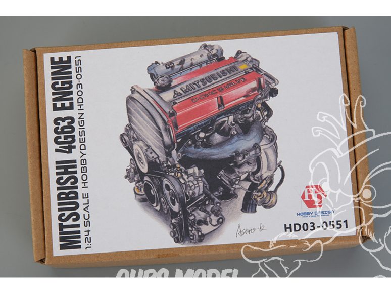Hobby Design kit d'amélioration voiture HD03-0551 Moteur Mitsubishi 4G63 1/24