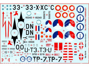 Decalques Berna decals BD72-62 REPUBLIC F-84E & F-84G THUNDERJET 1/72