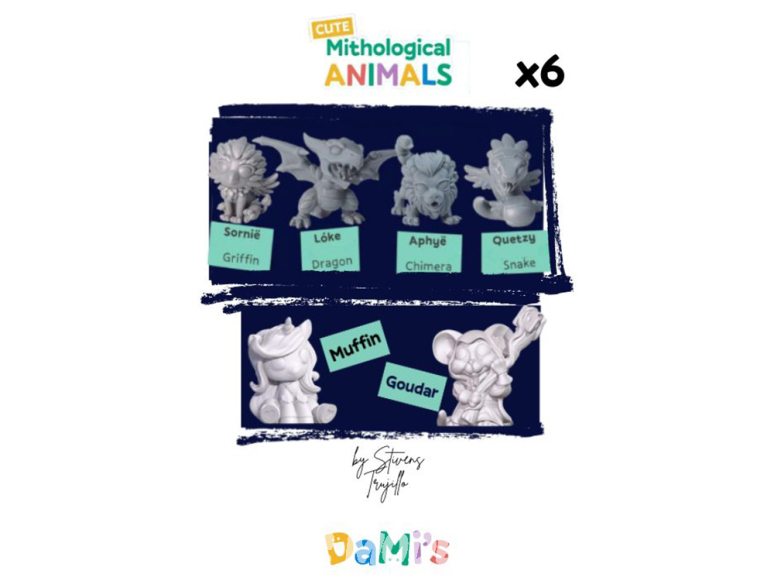 Dami's 19173 Set de 6 animaux fantastiques 35mm