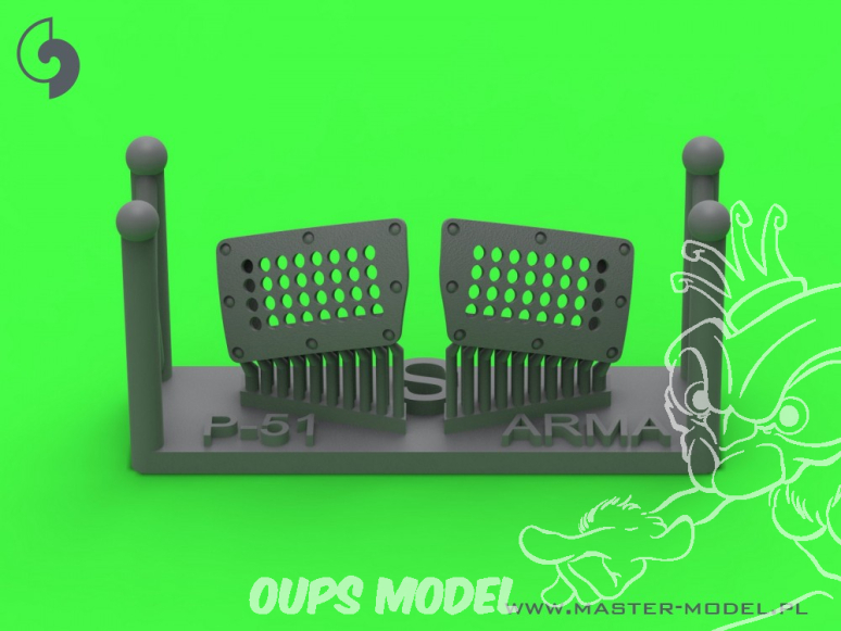 Master Model AM-72-171 Couvercle de filtre à air de carburateur P-51 Mustang type à trous standard pour Arma Hobby 1/72