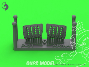 Master Model AM-72-172 Couvercle de filtre à air de carburateur type RAF à persiennes version A P-51 Mustang kit Arma Hobby 1/72