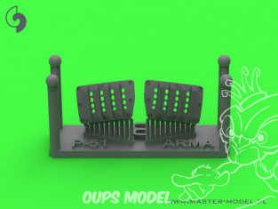 Master Model AM-72-173 Couvercle de filtre à air de carburateur type RAF à persiennes version B P-51 Mustang kit Arma Hobby 1/72