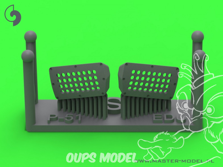 Master Model AM-72-174 Couvercle de filtre à air de carburateur P-51 Mustang, type à trous standard kit Eduard 1/72