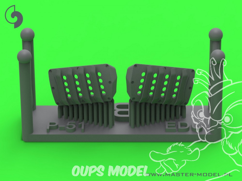 Master Model AM-72-176 Couvercle de filtre à air de carburateur type RAF à persiennes version B P-51 Mustang kit Eduard 1/72