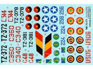 Decalques Berna decals BD72-77 MiG-21 African Air Forces Partie 2 1/72