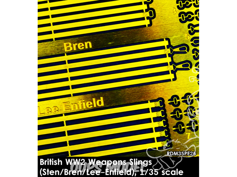 Rado miniatures figurines photodécoupe RDM35PE26 Sangles d'armes Britanniques WWII 1/35