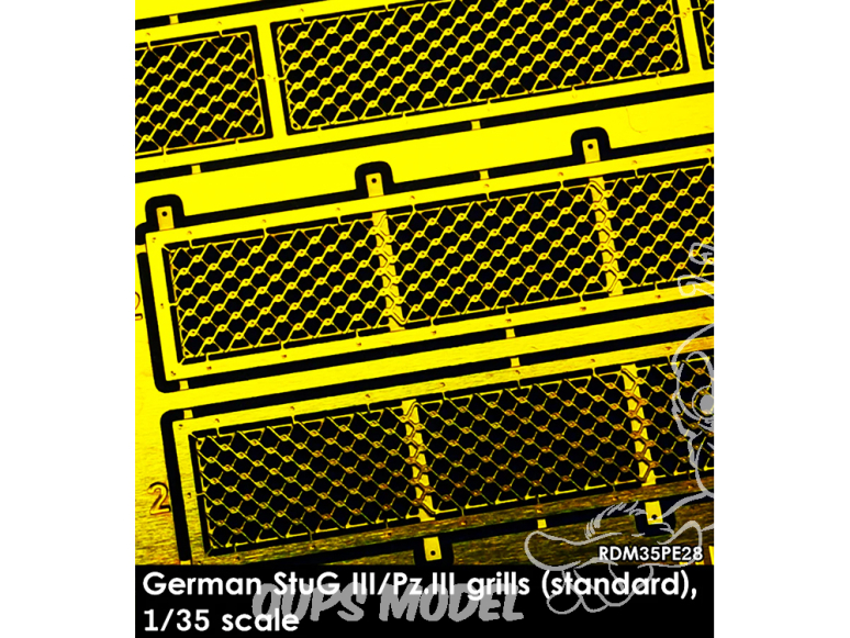 Rado miniatures accessoire photodécoupe RDM35PE28 Grilles StuG III / Pz.III 1/35