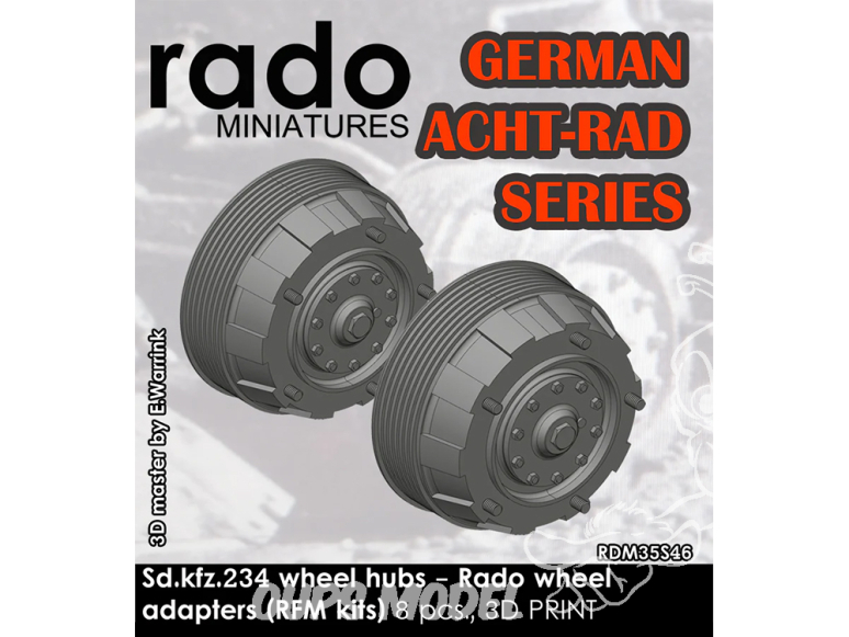 Rado miniatures accessoire RDM35S46 Sd.Kfz.234 moyeux de roues adaptateurs roues Rado pour Rye Field Model 1/35