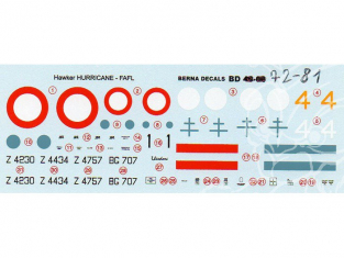 Decalques Berna decals BD72-81 Hurricane Mk.1 Alsace 1/72