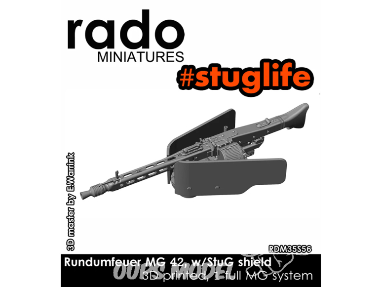 Rado miniatures accessoire RDM35S56 Rundumfeuer MG 42 avec blindage StuG 1/35
