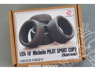 Hobby Design amélioration 03-0624 Pneus souples 18' Michelin Pilot Sport Cup2R étroit 1/24