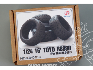 Hobby Design amélioration 03-0619 Pneus souples 16' Toyo R888 pour Tamiya 240Z 1/24