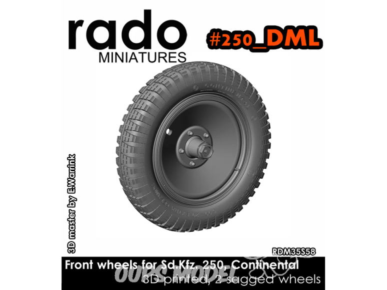 Rado miniatures accessoire RDM35S58 Sd.Kfz.250 Roues avants Continental 1/35