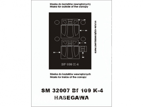 Montex Mini Mask SM32007 Bf 109K-4 Hasegawa 1/32