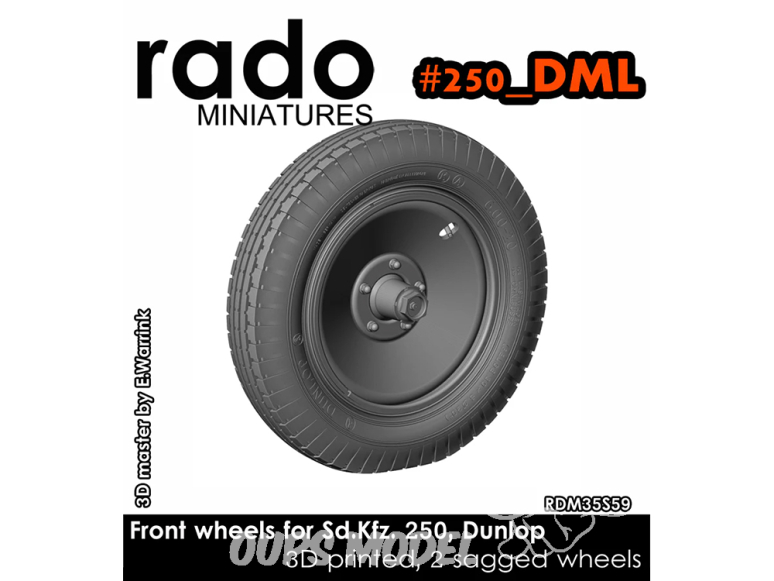 Rado miniatures accessoire RDM35S59 Sd.Kfz.250 Roues avants Dunlop 1/35