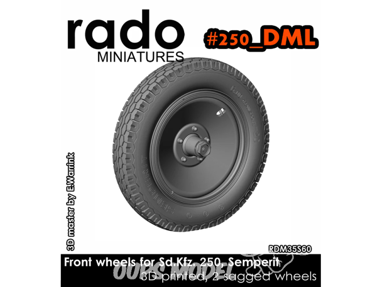 Rado miniatures accessoire RDM35S60 Sd.Kfz.250 Roues avants Semperit 1/35