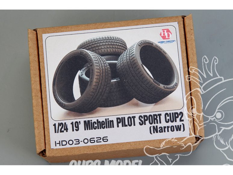 Hobby Design amélioration 03-0626 Pneus souples 19' Michelin Pilot Sport Cup2 étroit 1/24