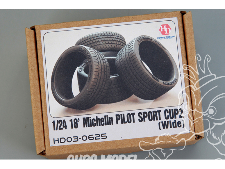 Hobby Design amélioration 03-0625 Pneus souples 18' Michelin Pilot Sport Cup2 Large 1/24