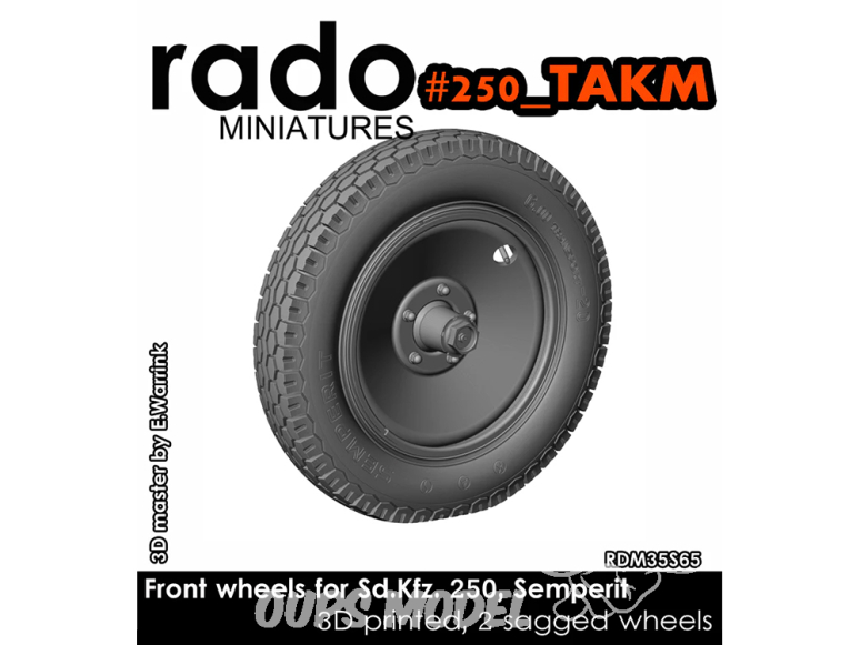 Rado miniatures accessoire RDM35S65 Sd.Kfz.250 Roues avants Semperit Takom 1/35