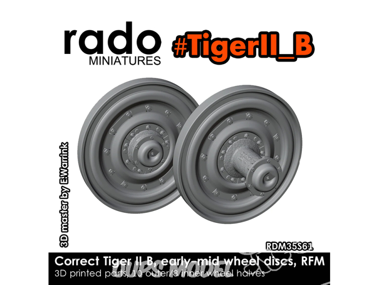 Rado miniatures accessoire RDM35S61 Roues King Tiger Early / Mid Rye Field Models 1/35