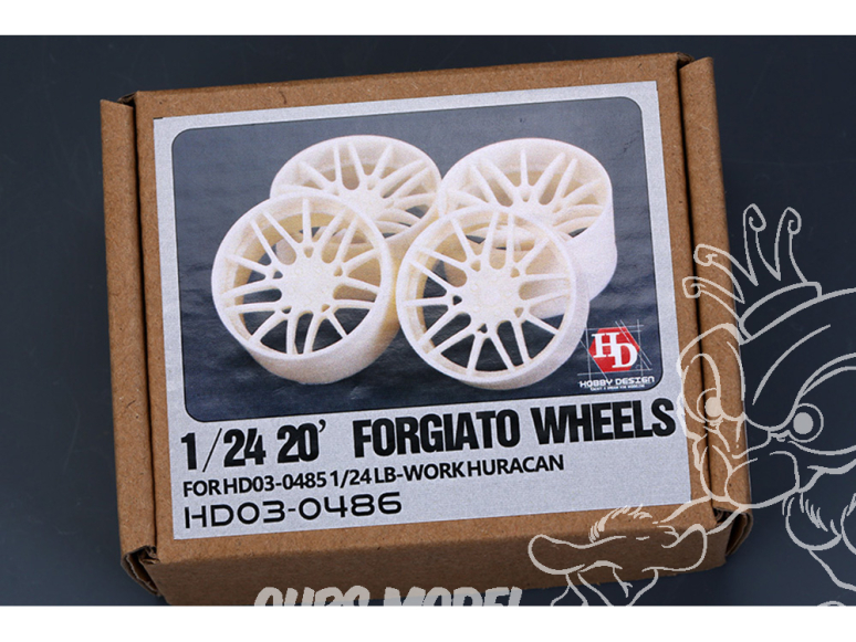 HobbyDesign Jantes HD03-0486 Forgiato 20' pour hd03-0485 LB-Work Hurican 1/24