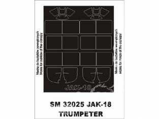 Montex Mini Mask SM32025 Yak-18 Trumpeter 1/32