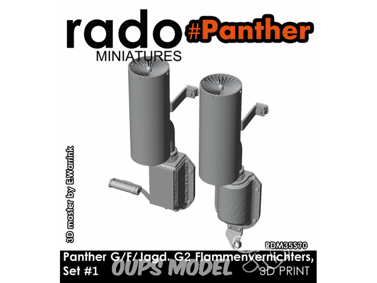Rado miniatures accessoire RDM35S70 Panther G/F/Jagd. G2 Flammenvernichters Set 1 1/35