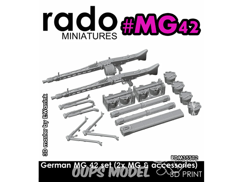Rado miniatures accessoire RDM35S72 Set MG42 Allemande x2 avec accessoires 1/35
