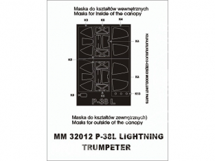 Montex Mini Mask SM32012 P-38L Lightning Trumpeter 1/32