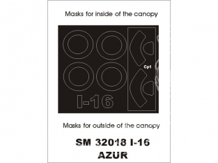 Montex Mini Mask SM32018 I-16 Azur 1/32