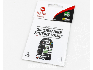 Red Fox Studio Tableaux de bord 3D avion RFQS-24027 Supermarine Spitfire Mk.VIII Airfix 1/24