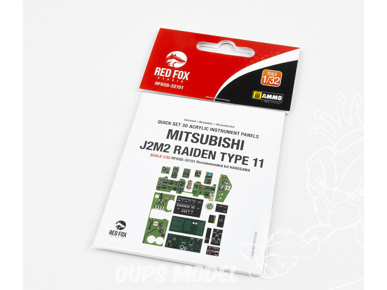 Red Fox Studio Tableaux de bord 3D avion RFQS-32151 Mitsubishi J2M2 Raiden Type 11 Hasegawa 1/32