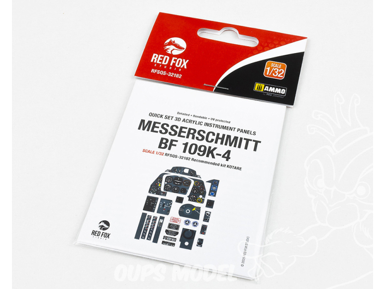 Red Fox Studio Tableaux de bord 3D avion RFQS-32182 Messerschmitt Bf 109K-4 Kotare 1/32