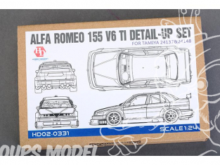HOBBY DESIGN Kit amelioration 02-0331 Alfa Romeo 155 V6 TI Detail-up Set pour kit Tamiya 1/24