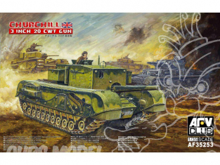 Afv Club maquette militaire 35253 CHAR MOYEN BRITANNIQUE CHURCHILL 3 Inch 20 CWT GUN 1/35