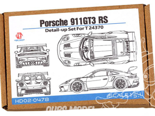 Hobby Design Amélioration 02-0478 Detail-up Porsche 911 GT3 RS 992 pour kit Tamiya 1/24