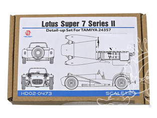 Hobby Design Amélioration 02-0473 Detail-up Lotus Super 7 series II pour kit Tamiya 1/24