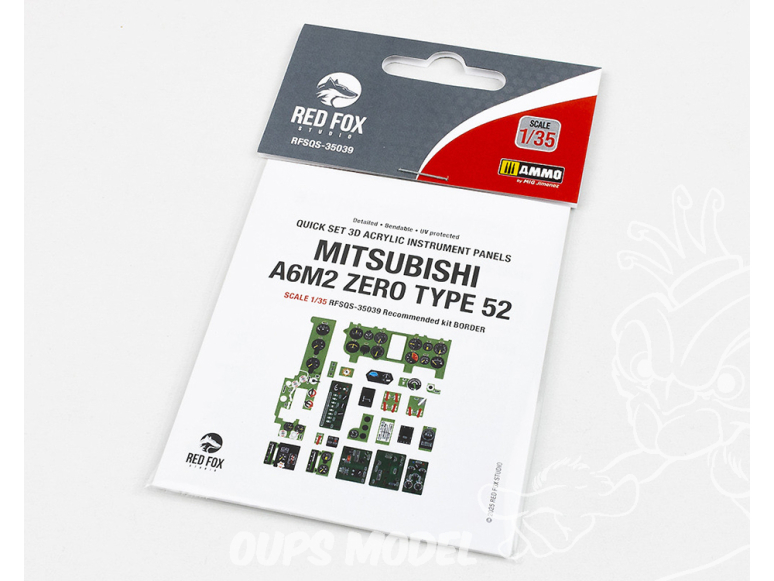 Red Fox Studio Tableaux de bord 3D avion RFQS-35039 Mitsubishi A6M2 Zero Type 52 Border Model 1/35