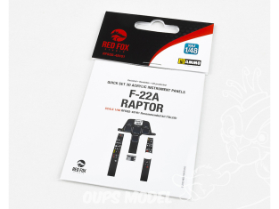 Red Fox Studio Tableaux de bord 3D avion RFQS-48101 F-22A Raptor Italeri 1/48
