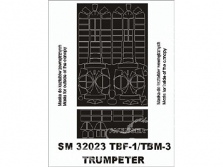 Montex Mini Mask SM32023 TBF/TBM Avenger Trumpeter 1/32
