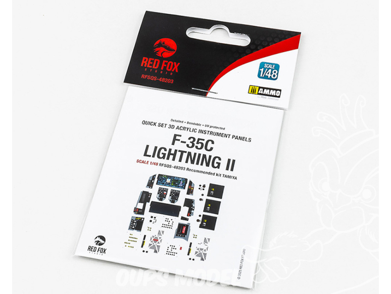 Red Fox Studio Tableaux de bord 3D avion RFQS-48203 F-35C Lightning II Tamiya 1/48