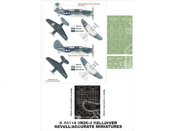 Montex Super Mask K48114 SB2C-4 Helldiver Revell Accurate 1/48