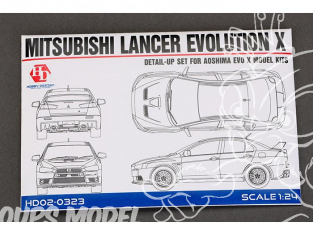 Hobby Design Amélioration 02-0323 Mitsubishi Lancer Evolution X pour kit aoshima 1/24