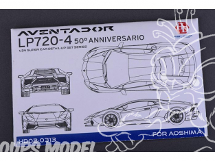 Hobby Design Amélioration 02-0313 Lamborghini Aventador LP720-4 50° anniversaire pour kit aoshima 1/24