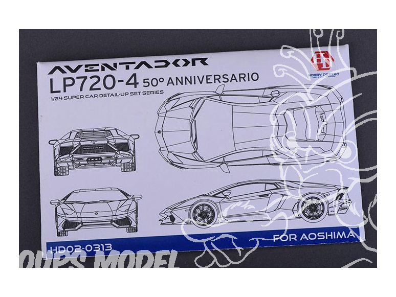 Hobby Design Amélioration 02-0313 Lamborghini Aventador LP720-4 50° anniversaire pour kit aoshima 1/24