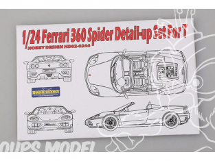 Hobby Design Amélioration 02-0244 Ferrari 360 Spider pour kit tamiya 1/24