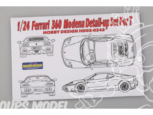 Hobby Design Amélioration 02-0243 Ferrari 360 Modena pour kit tamiya 1/24