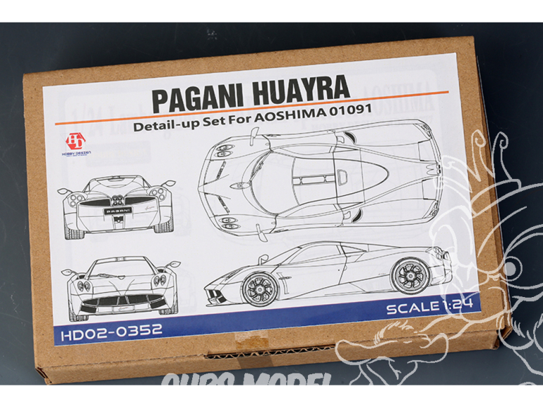 Hobby Design Amélioration 02-0352 Detail-Up Pagani Huayra pour kit aoshima 1/24